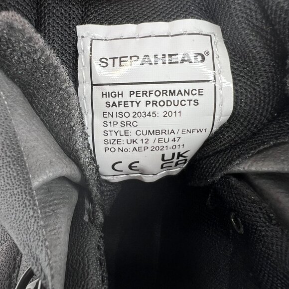 Stepahead Mens ENFW1 Cumbria Black Leather Lace Up Ankle Size 12 Safety Boots - Picture 9 of 9